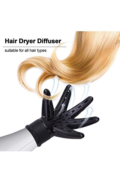 Arabest Universal Hair Dryer Diffuser, Hand Shape Hair Blow Accessory, Adjustable Frizz Free Fast Drying Hai