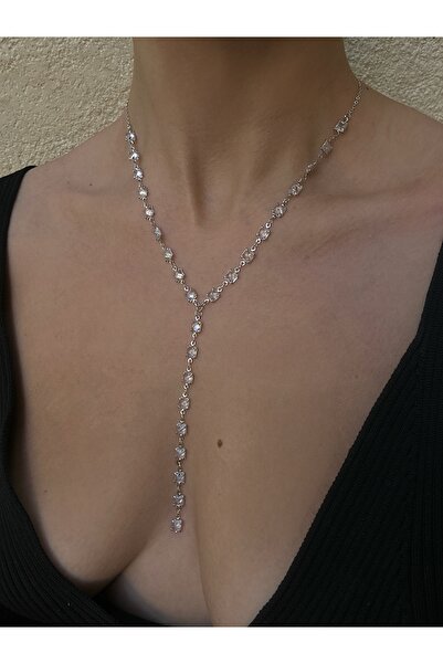 pop up store Baget Taş Gümüş Renk Y Kolye