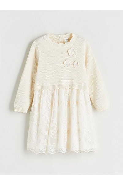 LC Waikiki LCW Kids Çiçek Aplikeli Kız Çocuk Tüllü Elbise