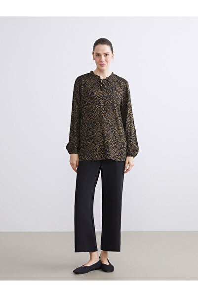 LC Waikiki Peak New Season Elastic Waist Wide Leg Women's Trousers