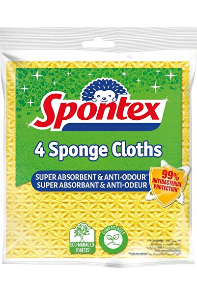 Spontex مناديل إسفنجية مع حماية مضادة للبكتيريا، ماصة، متينة، قابلة للتحلل ال...