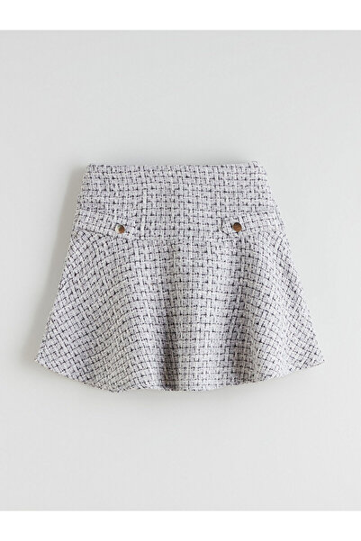 LC Waikiki Plus New Season Patterned Tweed Girls' Skirt