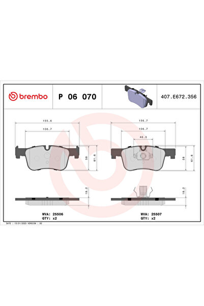 Brembo Set Placute Frana Frana Disc Bmw 1/3/4