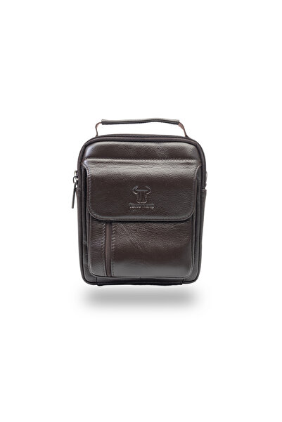 TORO NERO Men's bag made of brown genuine leather Verdes