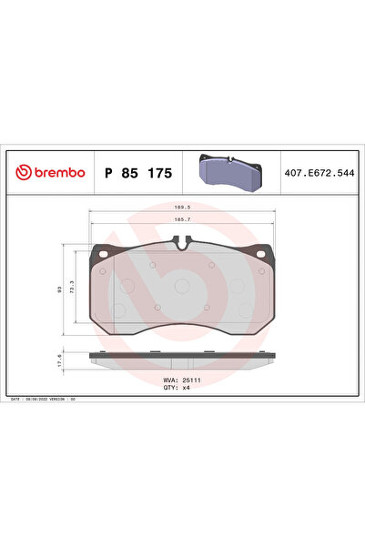 Brembo Set Placute Frana Frana Disc Audi A6 Allroad C8/A6 C7/A6 C8 2010-2019