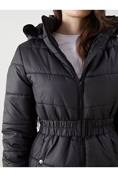 LC Waikiki Black Hooded Women's Puffer Jacket