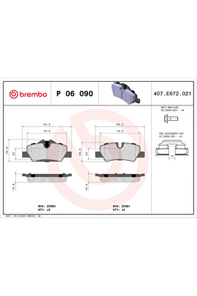 Brembo Set Placute Frana Frana Disc Mini Mini