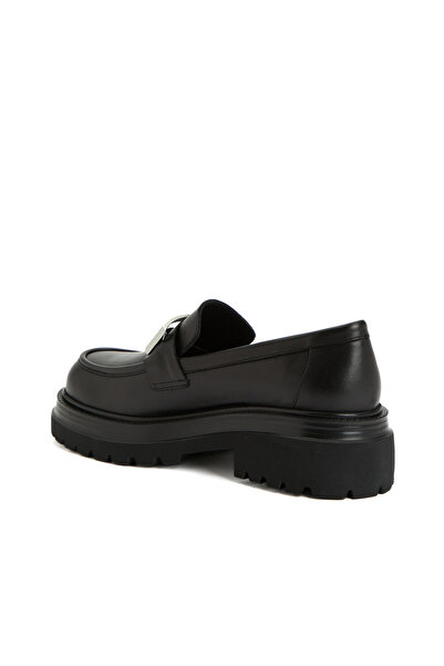Dıvarese Siyah Kadın Deri Loafer