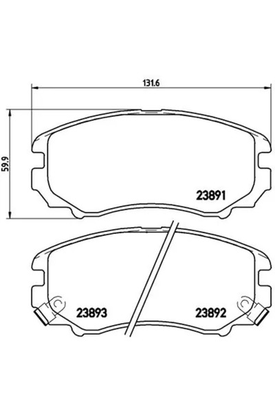 Brembo Set Placute Frana Frana Disc Hyundai Coupe 2/Elantra 3/Elantra 4 Limuz...