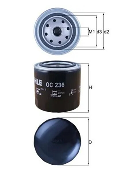 MAHLE Filtru Ulei Ford 5000-Serie/6000-Serie/Escrt 2 Renault Trucks Maxity