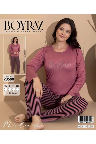 BOYRAZ 20688 Set de pijamale Milan pentru femei cu mâneci lungi