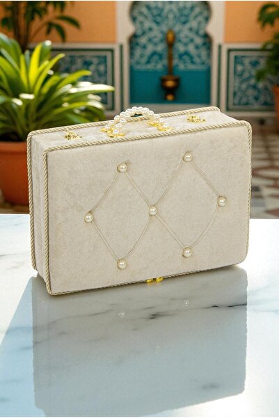 ihvan online Söz Nişan Düğün Çeyizlik Kadife Gelin Bohça Sandık - Gold