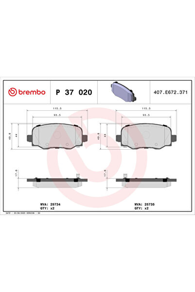 Brembo Set Placute Frana Frana Disc Chrysler 200 Limuzina Jeep Cherokee