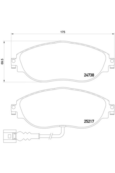 Brembo Комплект спирачни накладки за дискови спирачки Seat Alhambra VW CC B7/...