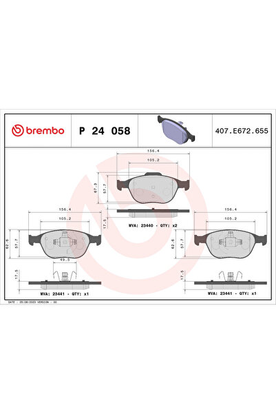 Brembo Set Placute Frana Frana Disc Ford Fiesta 5/Fiesta Caseta//Focus 1
