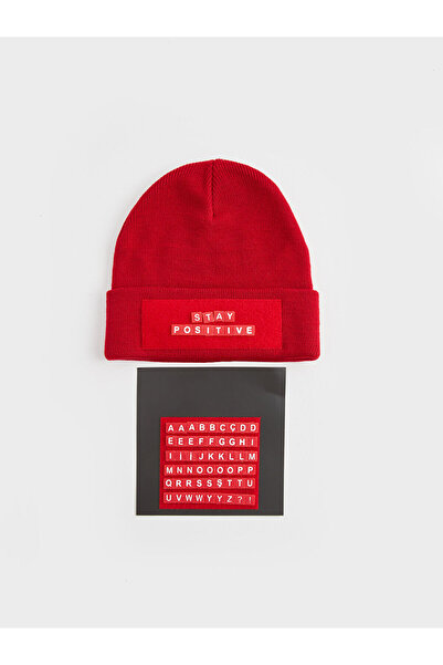 LC Waikiki Peak New Season Herren-Strickmütze mit Klettverschluss und Schrift...