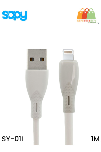 sopy كابل SY-01I USB-A إلى Lightning بطول 1 متر و6 أمبير، كابل بيانات سيليكون...