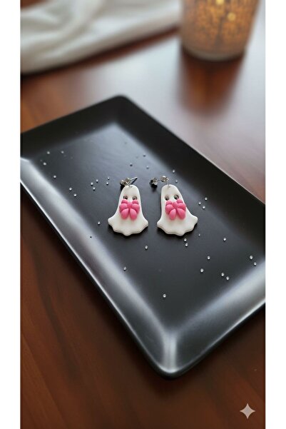 Lu Atelier Ghostella Charm Handmade Polymer Clay Earrings – Cute Design Elegant Model – Handmade Gift Earrings