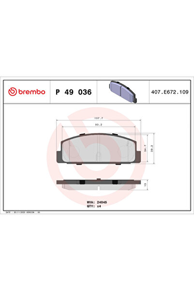 Brembo Set Placute Frana Frana Disc Mazda 6/Premacy/Rx-7 1