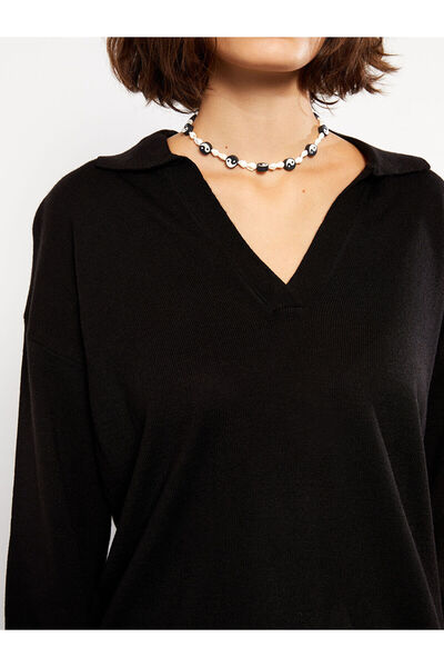 LC Waikiki Polo Neck Plain Long Sleeve Women's Knitwear Tunic