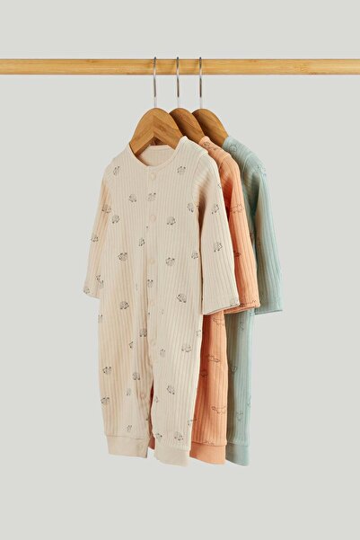 MOTHERCARE 3 Pack Animal Footless Sleepsuits