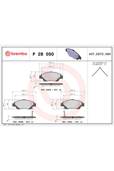 Brembo Set Placute Frana Frana Disc Honda City 5 Limuzina/City 6