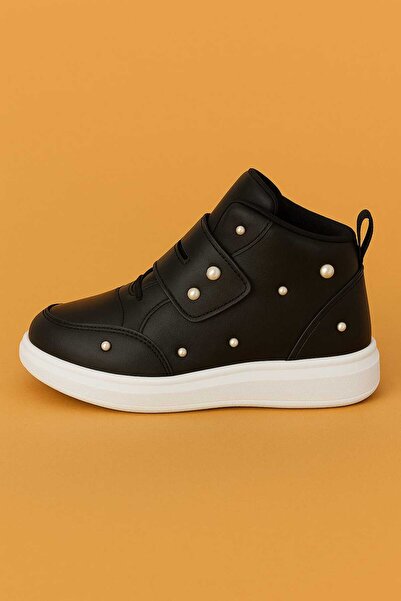 LİASSHOES чорні дитячі черевики з перламутровими деталями