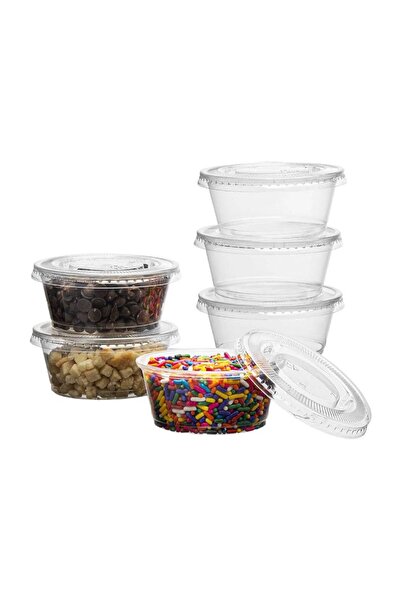 Generic 2.0 oz Clear Sauce Cans with Lid (100 Pack)
