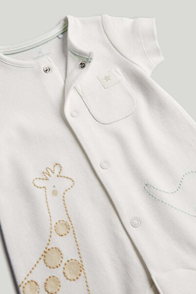 MOTHERCARE White Safari Romper and Socks Outfit