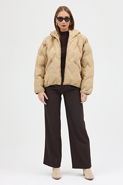 ABOUT US Technical Dolumlu K Hooded Regular Fit Coat with Water Repellent Feature # 4140