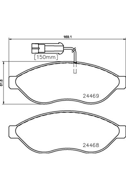 Brembo Комплект спирачни накладки за дискови спирачки Citroen Jumper 2 Bus/Ju...