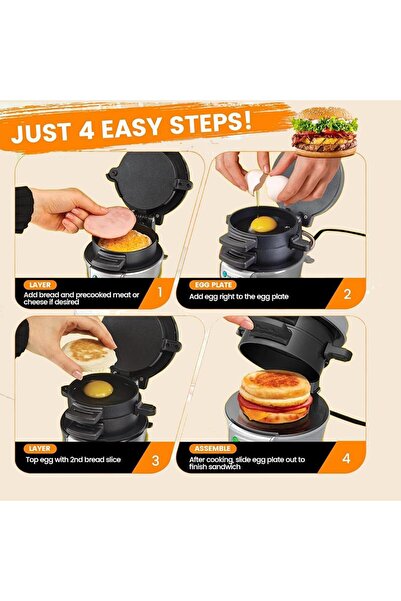 Generic Fast Heating Burger Maker 600W Non-Stick Electric Grill Compact Sandwich & Panini Maker