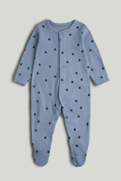 MOTHERCARE 3 Pack Blue Stars Sleepsuits