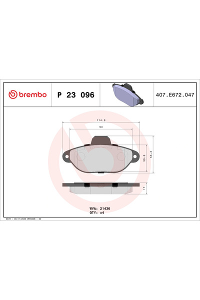 Brembo Set Placute Frana Frana Disc Fiat Cinquecento/Palio/Panda Lancia Y