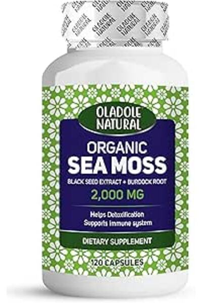Oladole Natural طحالب بحرية عضوية ٢٠٠٠ ملغ، ١٢٠ كبسولة