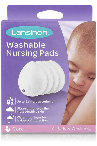 Lansinoh فوط رضاعة قابلة للغسل، عبوة من 4 قطع