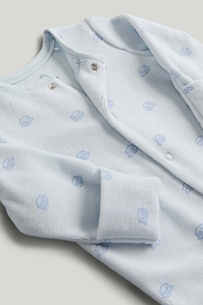 MOTHERCARE Blue Velour All-in-One