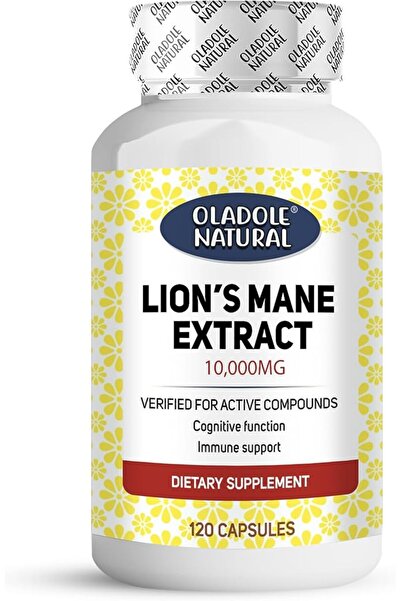 Oladole Natural مستخلص عرف الأسد 10000 ميكروغرام - 120 كبسولة
