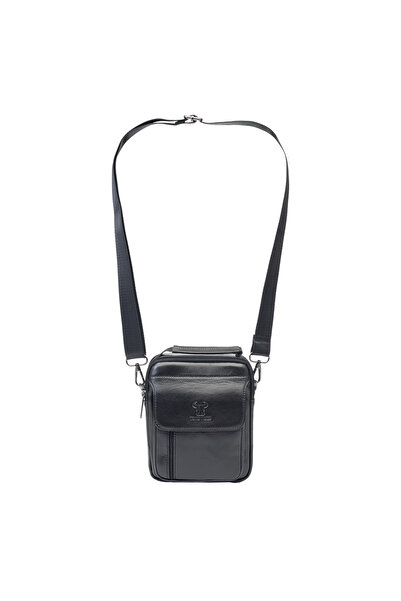 TORO NERO Men's bag made of black genuine leather Verdes
