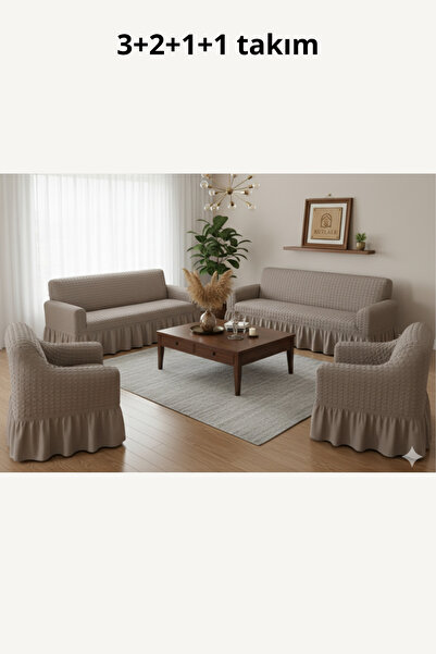 kutlale Bürümcük Koltuk, Kanepe, Çekyat Örtüsü, etekli, Streç, Esnek, Lastikl...