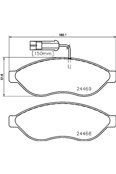 Brembo Комплект спирачни накладки за дискови спирачки Citroen Jumper 2 Bus/Ju...