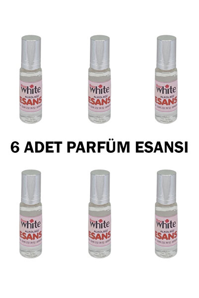 WHİTEROSE Rose White 4ml. Beyaz Gül Parfüm Esansı 6 Adet