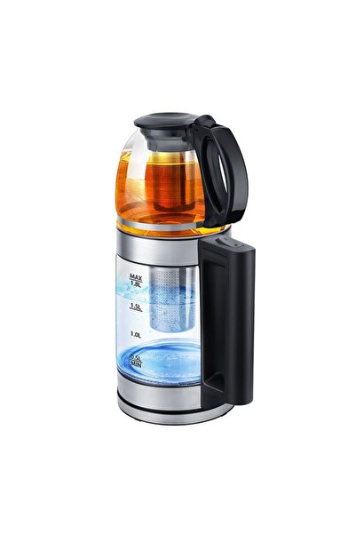 Generic Double Pot Electric Kettle & Tea Maker 1500W Turbo Boil 1.8L Kettle + 1.0L Teapot with Filter