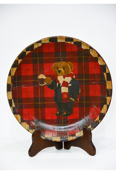 AYLA HOBİ ATÖLYESİ El Yapımı Ayıcık Motifli Dekoratif Tabak