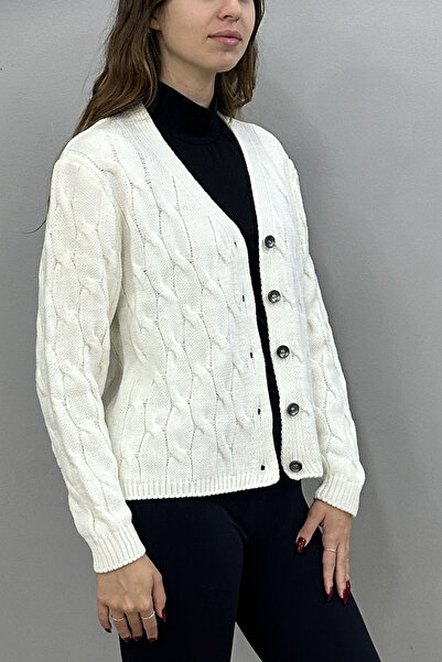 Tam Moda Women's Hair Knitting Pattern Knitwear Cardigan