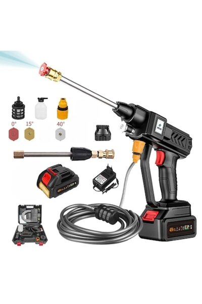 dalimag Set premium de curățat cu înaltă presiune fără fir ADESKE de 24V, fără perii (aparat + baterie + 11 accesorii)