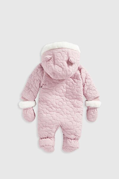 MOTHERCARE Pink Flower Quilted Snowsuit