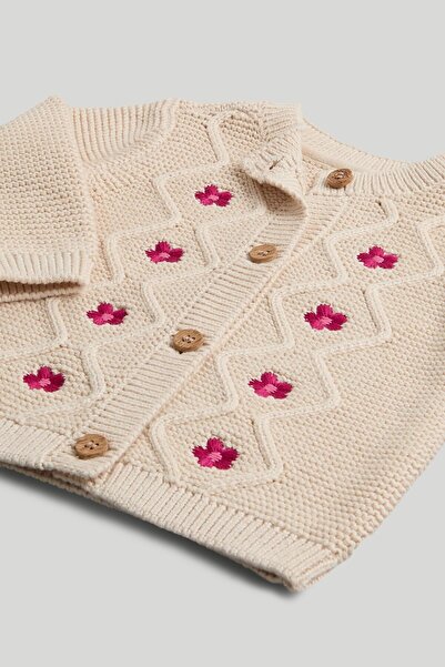 MOTHERCARE Pink Flower Knitted Cardigan