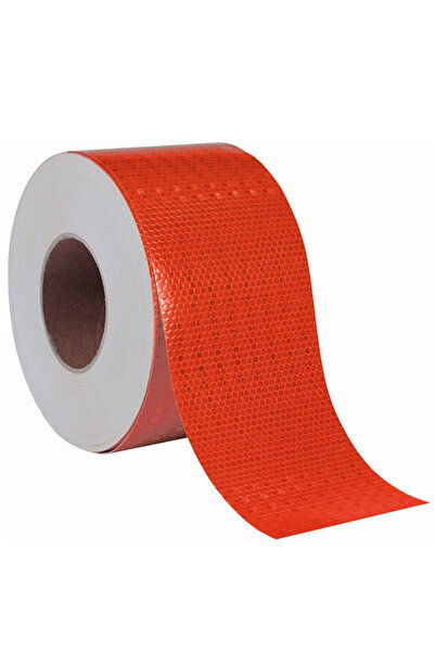 Özgürsa Elektrik Reflektörlü Reflektif Fosforlu Şerit İkaz Bandı Kırmızı 2 Metre