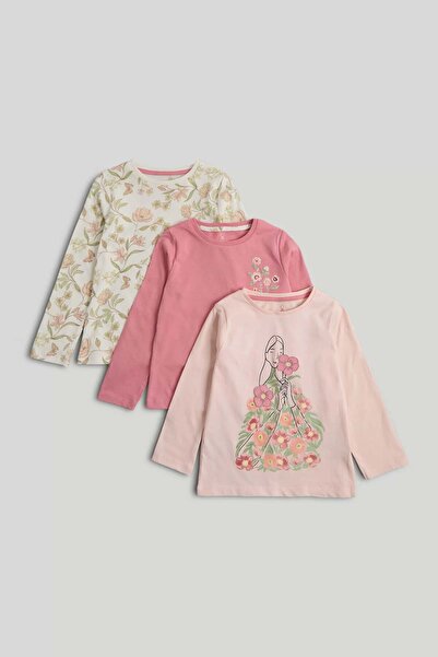 MOTHERCARE 3 Pack Flower Girl Long-Sleeved T-Shirts